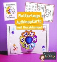 Mrs Mactivity: Muttertags-Aufklappkarte mit Herzblumen