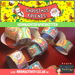 Mrs Mactivity: Weihnachts-Papierketten - koloriert