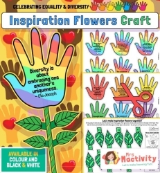 Mrs Mactivity: Diversity-Zitate auf Handblumen s/w