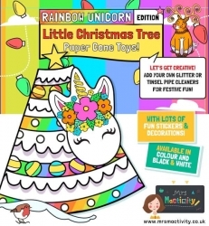 Mrs Mactivity: Weihnachtliches Regenbogen-Einhorn (in Farbe)