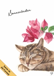 Grußkarte "Katze - Sonnenbaden"
