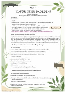 Marlen Brummel: Zoo - dafür oder dagegen?